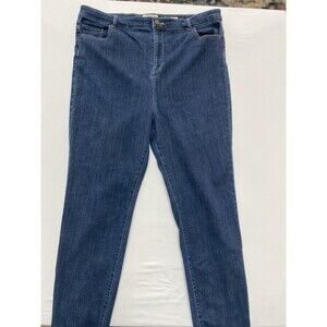 LOGO by Lori Goldstein Skinny Jeans Womens 18W Electric Blue Stretch Casual